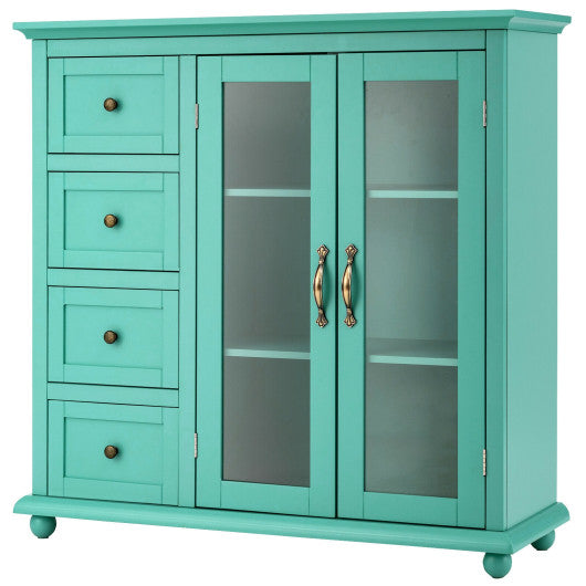 Buffet Sideboard Table Kitchen Storage Cabinet with Drawers and Doors-Green Hot on Sale