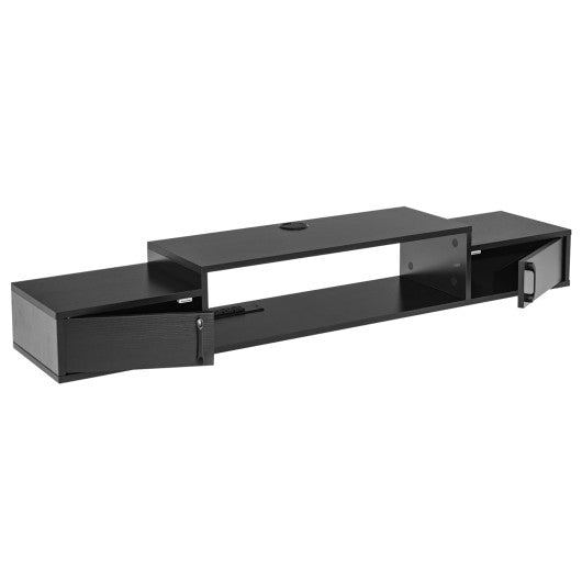 55 Inches Floating TV Stand with Power Outlet-Black Cheap