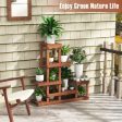 6 Tier Wood Plant Stand with High Low Structure Online