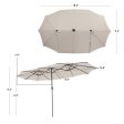 15 Feet Twin Patio Umbrella with 48 Solar LED Lights-Beige Hot on Sale