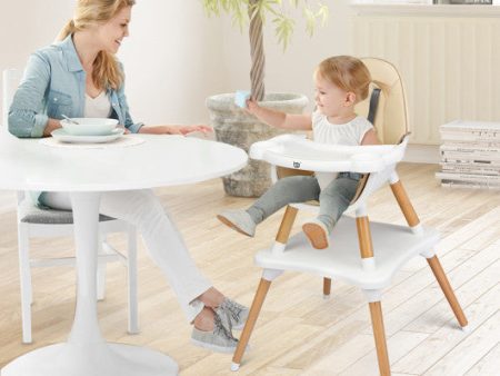 5-in-1 Baby Wooden Convertible High Chair -Khaki Sale