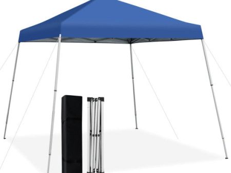 10 x 10 Feet Outdoor Instant Pop-up Canopy with Carrying Bag-Blue Online now