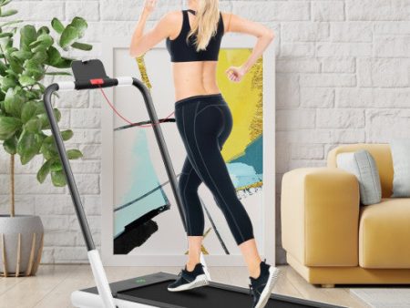 2-in-1 Folding Treadmill with Remote Control and LED Display-White Online Sale