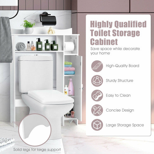 Wood Over the Toilet Bathroom Space Saver with Paper Holder and Shelf Online now