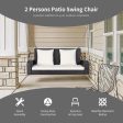 2-Person Patio Rattan Porch Swing with Cushions-White Online Hot Sale