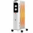 1500W Oil Filled Portable Radiator Space Heater with Adjustable Thermostat-White For Cheap