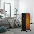 1500 W Oil-Filled Heater Portable Radiator Space Heater with Adjustable Thermostat-Black Supply