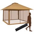 13 x 13 Feet Pop-up Instant Canopy Tent with Mesh Sidewall-Coffee Supply