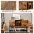 Industrial Kitchen Buffet Sideboard with Wine Rack and 2 Doors-Rustic Brown For Cheap