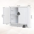 Wall Mounted Bathroom Storage Medicine Cabinet with Towel Bar-White Fashion