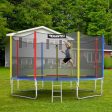 14 Feet Trampoline with Safety Enclosure Net and Ladder Outdoor for Kids Adults Supply