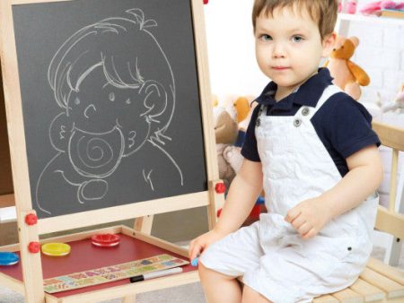 All-in-One Wooden Height Adjustable Kid s Art Easel on Sale