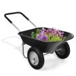 2 Tire Wheelbarrow Garden Cart Heavy-duty Dolly Utility Cart-Black Online Sale