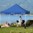 10 x 10 Feet Pop-up Gazebo with 5 Removable Zippered Sidewalls and Extended Awning-Blue Fashion