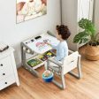 2 in 1 Kids Easel Table and Chair Set  with Adjustable Art Painting Board Hot on Sale