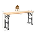 66.5 Inch Outdoor Wood Folding Picnic Table with Adjustable Heights Cheap