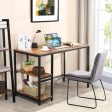 47  55  Computer Desk Office Study Table Workstation Home with Adjustable Shelf Rustic Brown-M on Sale