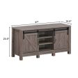 55 Inch TV Sliding Barn Door Entertainment Center with Adjustable Shelves For Cheap