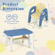 Kids Table and 2 Chairs Set with Storage Shelf and Building Blocks-Blue Hot on Sale