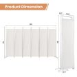 6-Panel Room Divider Folding Privacy Screen-White Online