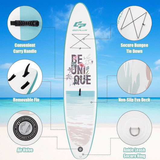 10.5 ft Inflatable Stand Up Paddle Board Surfboard with Aluminum Paddle Pump-11 ft Online Sale