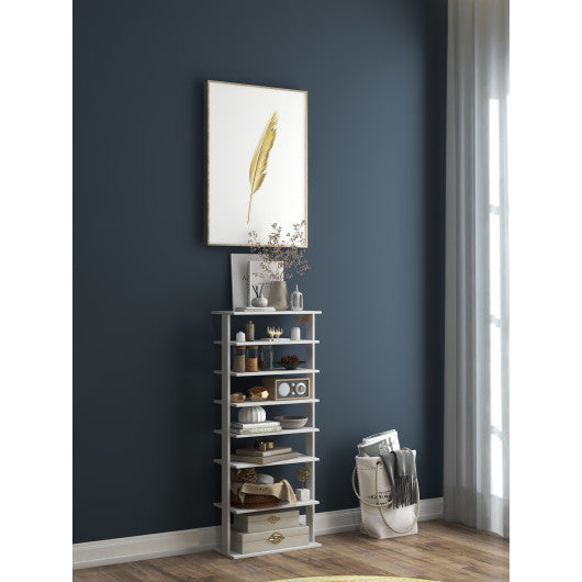 7 Tiers Vertical Shoe Rack for Front Door-White Online Sale