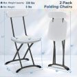 2 Pieces Outdoor Folding Chair Set with Sturdy Frame and Ergonomic Backrest-White Supply