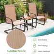 2 Pieces C-Spring Motion Patio Dining Chairs with Breathable Fabric-Brown Supply