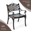 2-Piece Outdoor Cast Aluminum Chairs with Armrests and Curved Seats-Copper Online Hot Sale