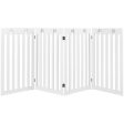 36 Inch Folding Wooden Freestanding Pet Gate  with 360° Hinge-White Sale