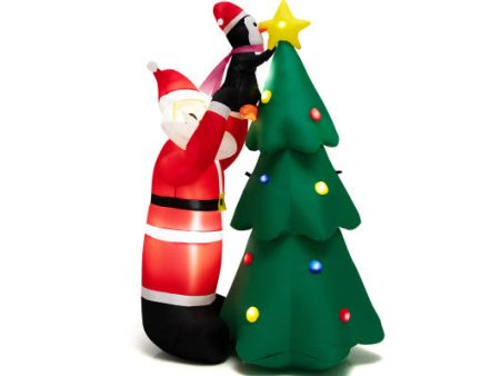 6 Feet Inflatable Christmas Tree and Santa Claus with LED and Air Blower Sale