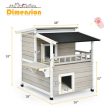 2-Story Wooden Patio Luxurious Cat Shelter House Condo with Large Balcony For Discount