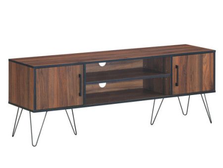 Retro Modern TV Stand with 6 Metal Legs for TVs up to 65 Inch with 2 Cable Holes Fashion