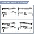 2 Tier Adjustable Over Sink Dish Drying Rack with 8 Hooks on Sale