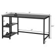 47  55  Computer Desk Office Study Table Workstation Home with Adjustable Shelf Black-L Fashion