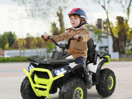 12 V Kids Electric 4-Wheeler ATV Quad with MP3 and LED Lights-White Online Hot Sale