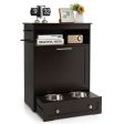 Pet Feeder Station with Stainless Steel Bowl-Coffee Hot on Sale