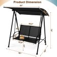 2-Seat Outdoor Canopy Swing with Comfortable Fabric Seat and Heavy-duty Metal Frame-Black Online