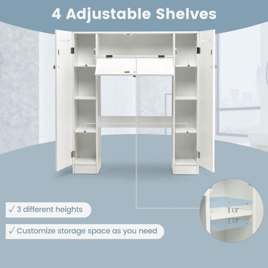 2-Door Freestanding Toilet Sorage Cabinet with Adjustable Shelves and Toilet Paper Holders For Cheap