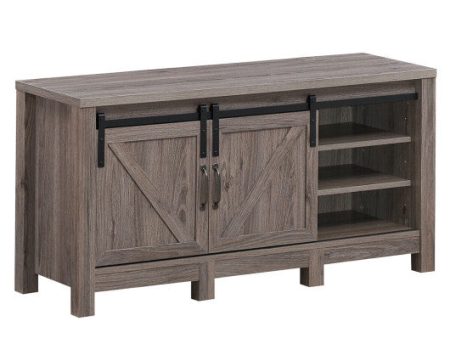 55 Inch TV Sliding Barn Door Entertainment Center with Adjustable Shelves For Cheap