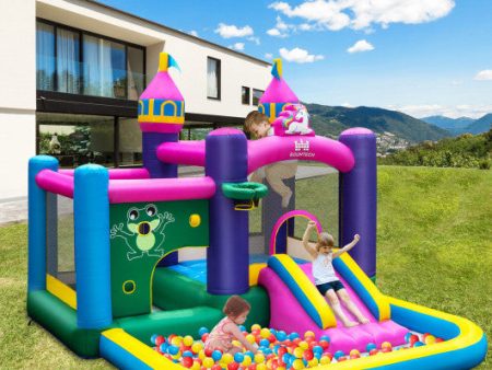 6-in-1 Kids Inflatable Unicorn-themed Bounce House with 735W Blower For Discount