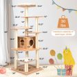 7-Layer Wooden Cat Tree Tall Cat Tower with Sisal Posts and Condo-Natural Online