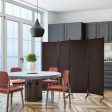 4-Panel  Room Divider with Steel Frame-Brown Fashion