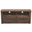 Wooden TV Stand with 2 Open Shelves and 2 Door Cabinets on Sale