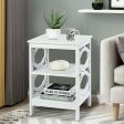 2 Pieces 3-tier Nightstand Sofa Side End Accent Table Storage Display Shelf-White Hot on Sale