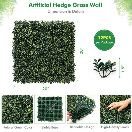 12 Pieces Artificial Peanut Leaf Hedges Panels Supply