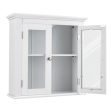 Wall Mounted Door Cabinet with 3-Level Adjustable Shelf-White For Cheap