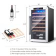 20 Inch Wine Refrigerator for 33 Bottles and Tempered Glass Door-Silver Hot on Sale