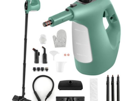 1400W Handheld Steam Cleaner with 14-Piece Accessory Kit and Child Lock-Green Online now