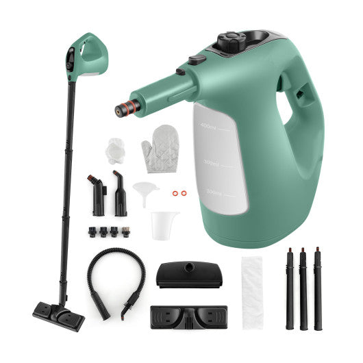 1400W Handheld Steam Cleaner with 14-Piece Accessory Kit and Child Lock-Green Online now